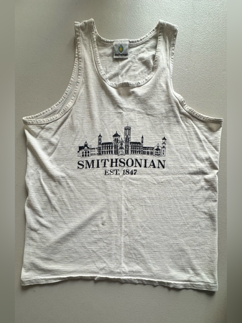 Smithsonian White Graphic Tank Top - Museum Skyline